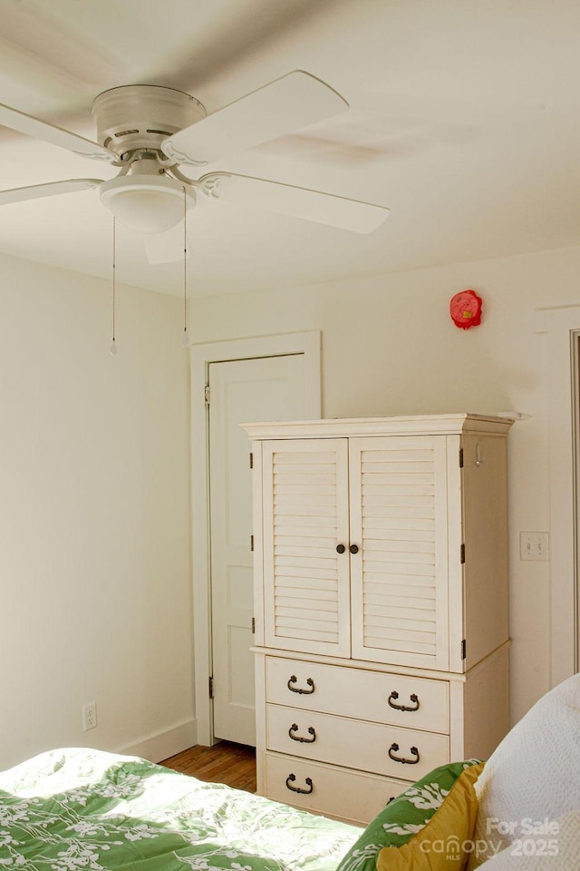355 Walnut Ave, Spruce Pine, NC 28777 - bedroom with wood finished floors and ceiling fan
