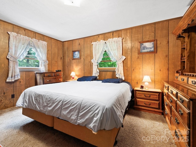 1400 Watershed Rd, Mars Hill, NC 28754 - carpeted bedroom featuring wood walls