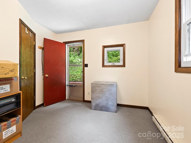 1400 Watershed Rd, Mars Hill, NC 28754 - bedroom featuring baseboard heating and carpet floors