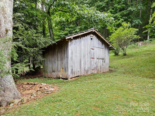 1400 Watershed Rd, Mars Hill, NC 28754 - view of shed with a wooded view