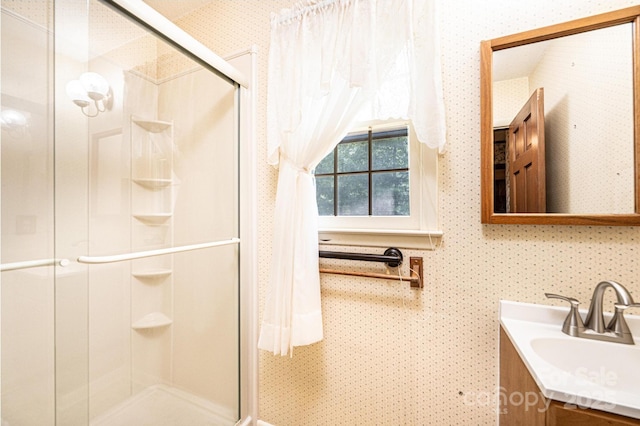 3781 Dover St, Claremont, NC 28610 - bathroom with a shower stall and vanity