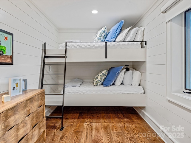 80 Raven Rock Vis, Lake Toxaway, NC 28747 - bedroom with wood finished floors, recessed lighting, and wooden walls
