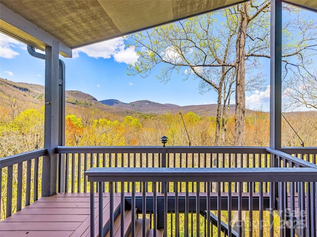 80 Raven Rock Vis, Lake Toxaway, NC 28747 - wooden deck with a mountain view