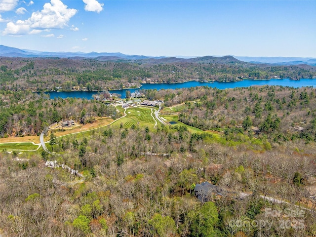 80 Raven Rock Vis, Lake Toxaway, NC 28747 - bird's eye view of a water and mountain view and a heavily wooded area
