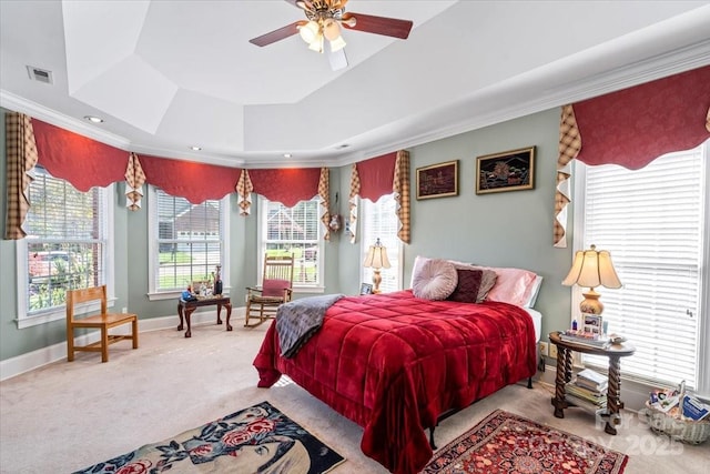1511 Elkhart Cir, Gastonia, NC 28054 - carpeted bedroom featuring a raised ceiling and crown molding