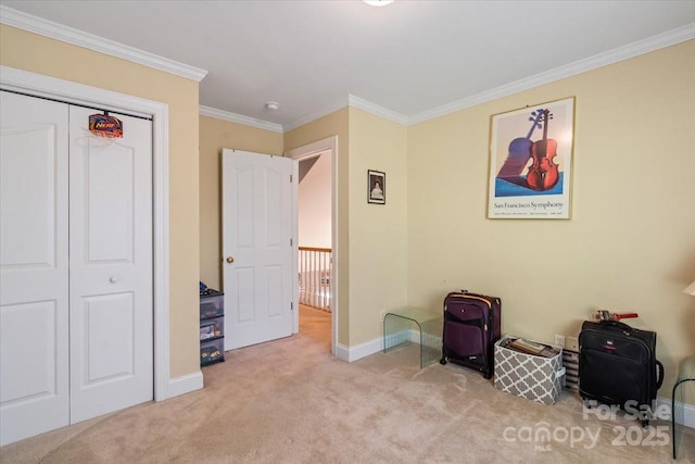 1511 Elkhart Cir, Gastonia, NC 28054 - carpeted bedroom featuring ornamental molding and a closet