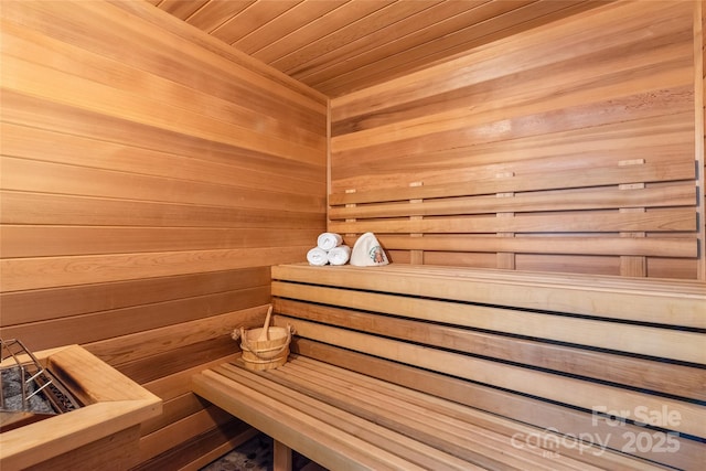 8403 Sarsfield Ct, Waxhaw, NC 28173 - relaxing sauna / steam room with wood walls and wood ceiling