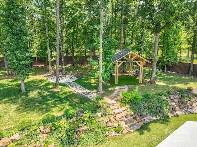 8403 Sarsfield Ct, Waxhaw, NC 28173 - fenced backyard with a gazebo