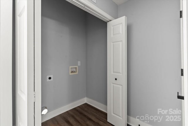 100 Boyette Dr Unit B, Albemarle, NC 28001 - laundry room with hookup for an electric dryer, hookup for a washing machine, and dark wood-style floors