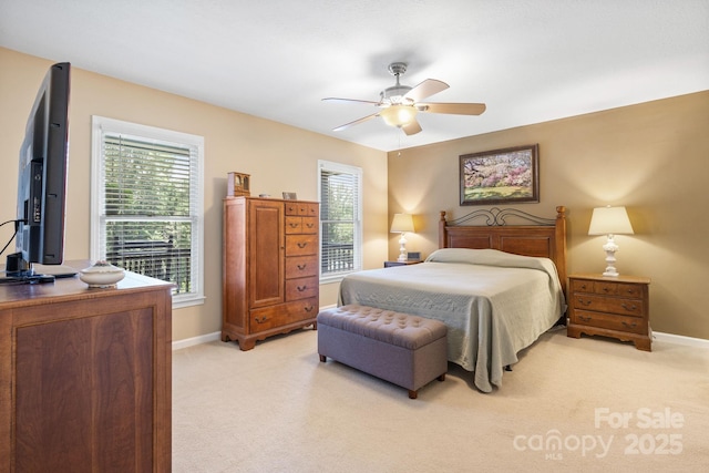 123 Clearwater Dr, Morganton, NC 28655 - bedroom with light carpet and ceiling fan