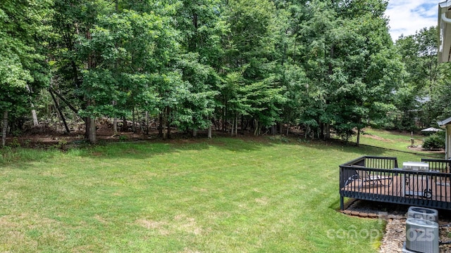 123 Clearwater Dr, Morganton, NC 28655 - view of green lawn featuring a deck