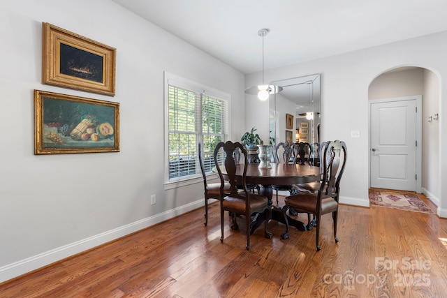 1902 4th Street Ct NW, Hickory, NC 28601 - dining space featuring wood finished floors and arched walkways
