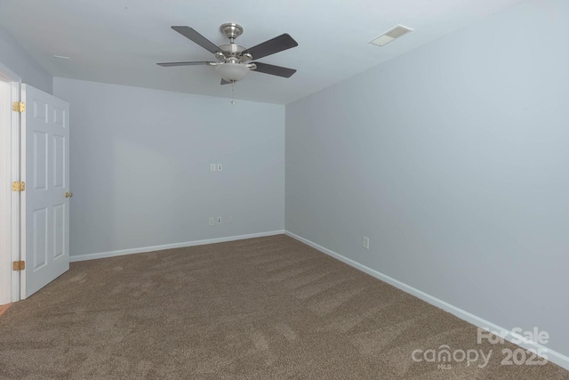 10011 Treeside Ln, Matthews, NC 28105 - carpeted empty room with a ceiling fan and baseboards