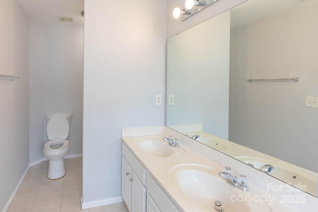 10011 Treeside Ln, Matthews, NC 28105 - full bath with double vanity and tile patterned floors