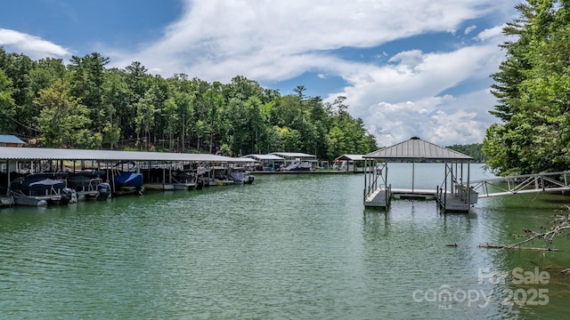 2066 Waterford Way, Morganton, NC 28655 - dock area featuring boat lift and a water view