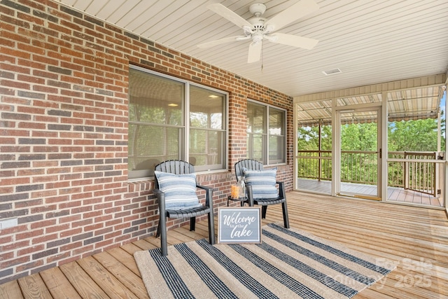 2066 Waterford Way, Morganton, NC 28655 - sunroom with healthy amount of natural light and a ceiling fan
