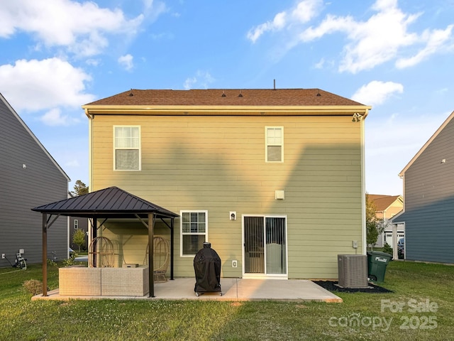 2807 Oldfield Dr, Monroe, NC 28110 - rear view of house with a gazebo, a patio, an outdoor hangout area, and a lawn