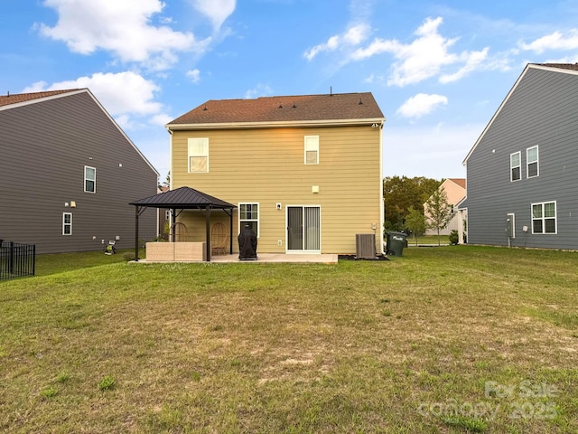 2807 Oldfield Dr, Monroe, NC 28110 - back of house featuring a gazebo, a patio area, and a yard