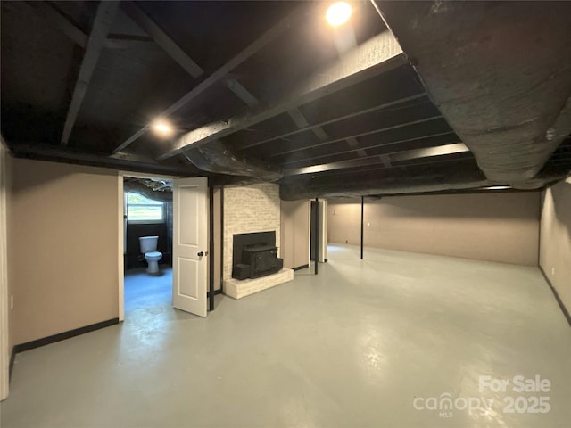 5335 NC-152 Hwy W, China Grove, NC 28023 - below grade area with a wood stove