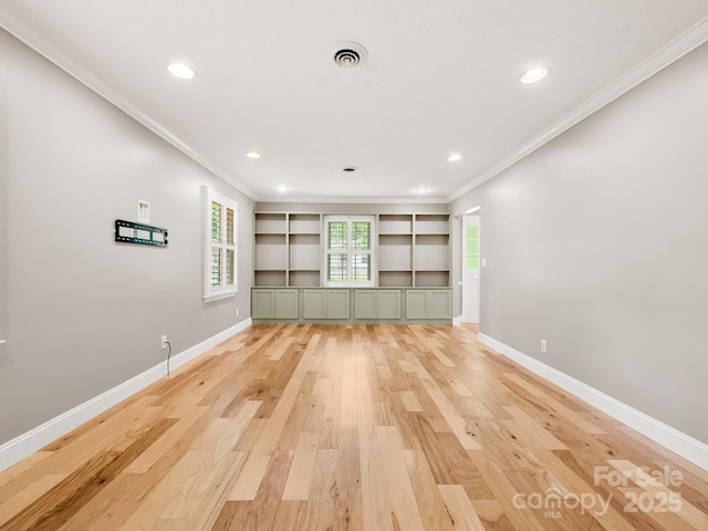 1411 Kensington Rd Unit C-1, Hendersonville, NC 28791 - unfurnished living room featuring ornamental molding, light wood-type flooring, and recessed lighting
