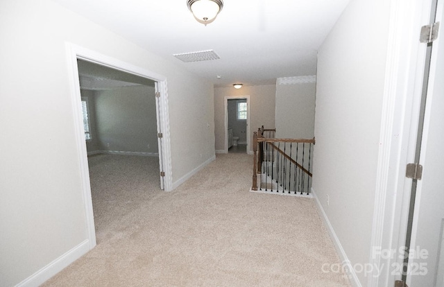 128 Carolina Ash Ln, Mooresville, NC 28117 - hallway with an upstairs landing and carpet flooring