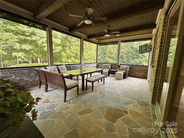 7816 Clovervale Dr, Waxhaw, NC 28173 - view of patio / terrace featuring an outdoor hangout area and ceiling fan