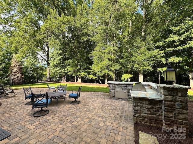 7816 Clovervale Dr, Waxhaw, NC 28173 - view of patio / terrace with area for grilling and view of wooded area