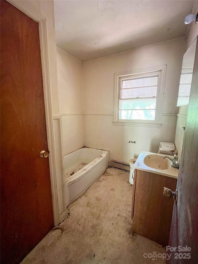 927 Steep Hill Rd Unit P/60, Belmont, NC 28012 - full bath featuring vanity, a garden tub, and a baseboard radiator