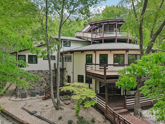 295 Dills Rd, Bryson City, NC 28713 - back of house with a deck and roof with shingles