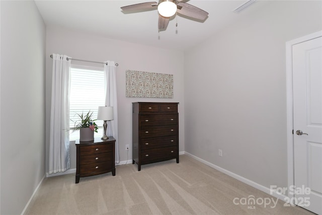 201 Fesperman Cir, Troutman, NC 28166 - bedroom with light carpet and a ceiling fan