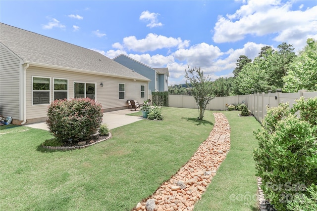 201 Fesperman Cir, Troutman, NC 28166 - fenced backyard with a patio