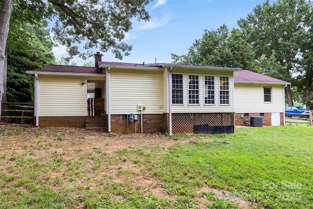 339 Deep Forest Ct, Gastonia, NC 28056 - back of house featuring crawl space and a chimney
