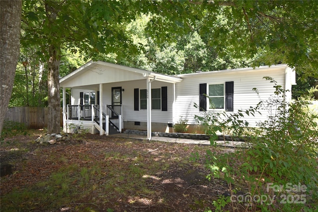 6264 Burnhurst Ln, Denver, NC 28037 - view of front of house with crawl space and a porch
