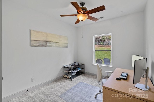 161 Oxford Dr, Mooresville, NC 28115 - office area with ceiling fan and baseboards