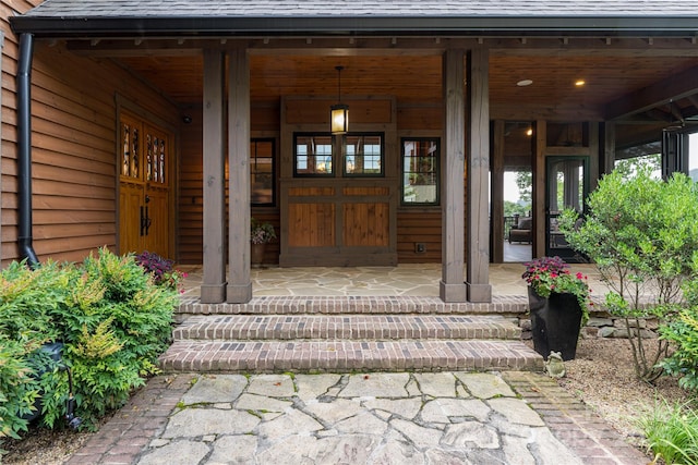 14 Clear Fork Ln, Fairview, NC 28730 - property entrance with covered porch and a shingled roof