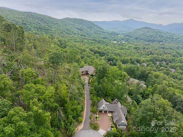 14 Clear Fork Ln, Fairview, NC 28730 - bird's eye view of a heavily wooded area and a mountain backdrop