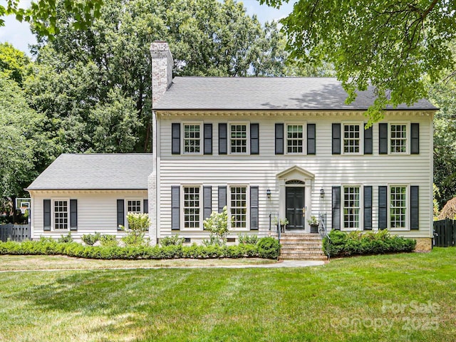 2912 Wheelock Rd, Charlotte, NC 28211 - colonial inspired home featuring a chimney and roof with shingles