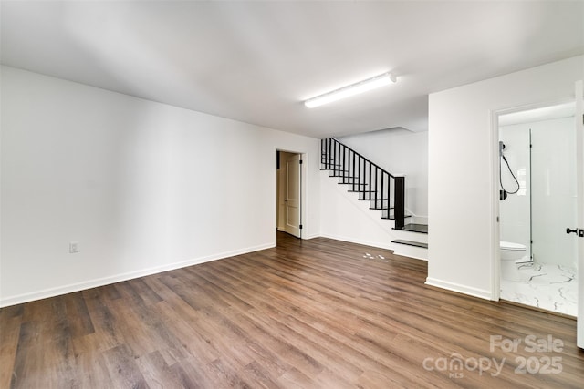 197 Briar Patch Rd, Cullowhee, NC 28723 - basement with stairway and wood finished floors