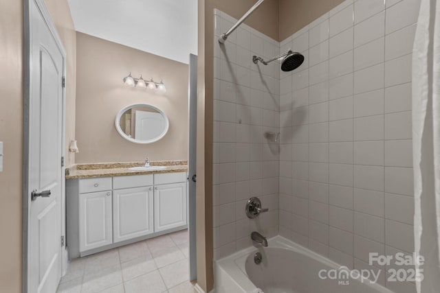 543 Muirfield Way, Salisbury, NC 28144 - full bathroom with shower / bathtub combination with curtain, vanity, and tile patterned flooring