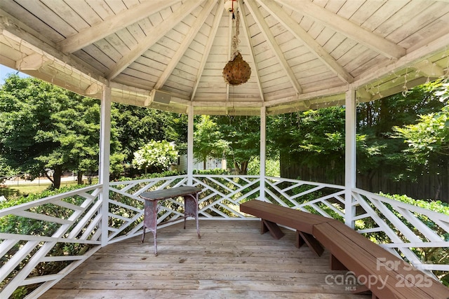 262 8th Ave, Cramerton, NC 28032 - deck with a gazebo and view of scattered trees