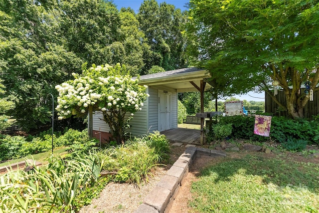 262 8th Ave, Cramerton, NC 28032 - view of yard with an outbuilding and a deck