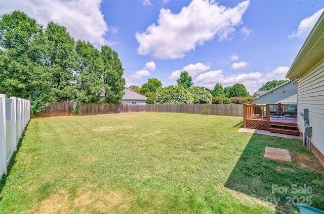 8509 Castle Cliff Dr, Matthews, NC 28105 - fenced backyard featuring a deck
