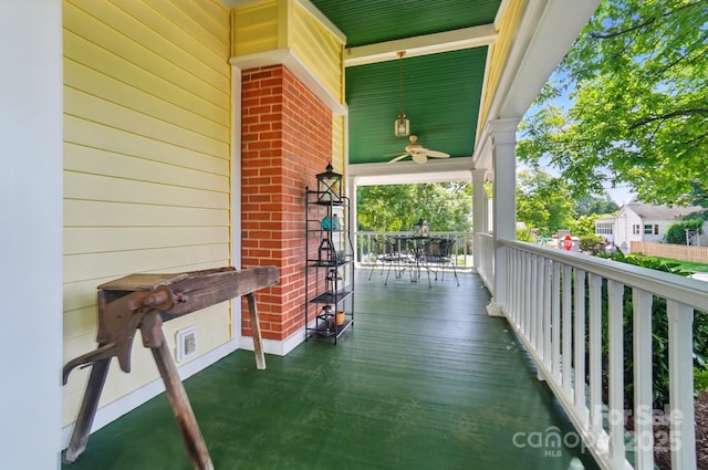 22 Poplar St, Belmont, NC 28012 - view of patio featuring ceiling fan