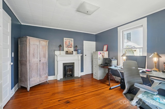 22 Poplar St, Belmont, NC 28012 - home office with crown molding and wood finished floors