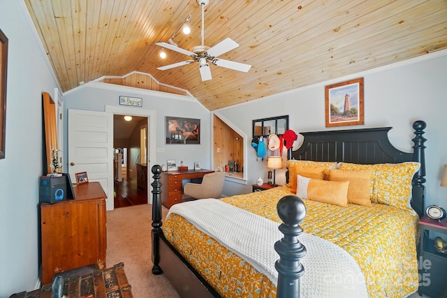 22 Poplar St, Belmont, NC 28012 - carpeted bedroom with vaulted ceiling and wooden ceiling