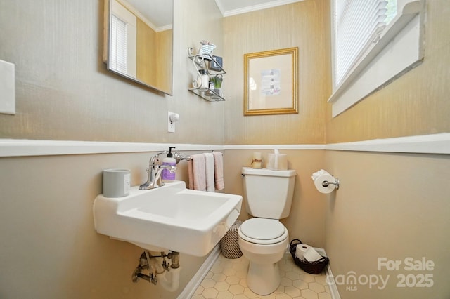 22 Poplar St, Belmont, NC 28012 - bathroom featuring ornamental molding and tile patterned floors