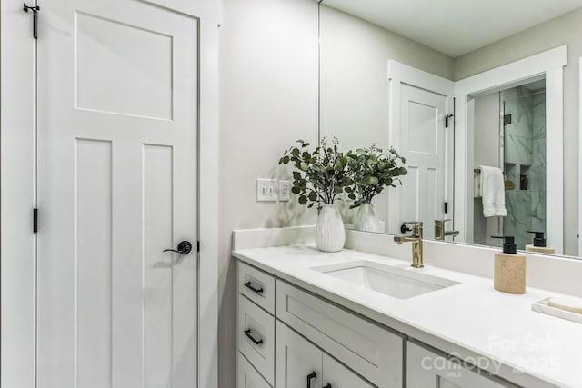 1208 Tarrington Ave, Charlotte, NC 28205 - full bath with vanity and a marble finish shower