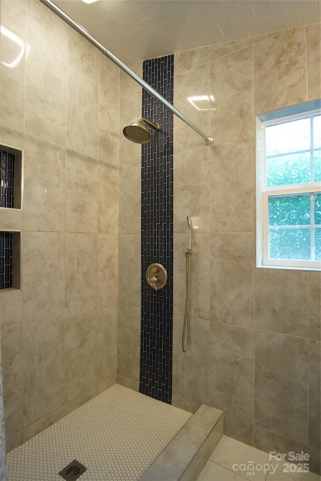 3974 Pleasant Plains Rd, Matthews, NC 28104 - full bathroom with tiled shower and tile patterned floors