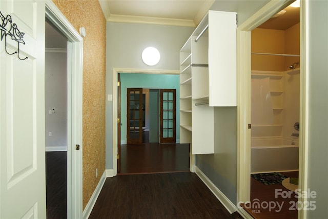 3974 Pleasant Plains Rd, Matthews, NC 28104 - walk in closet with dark wood-style flooring