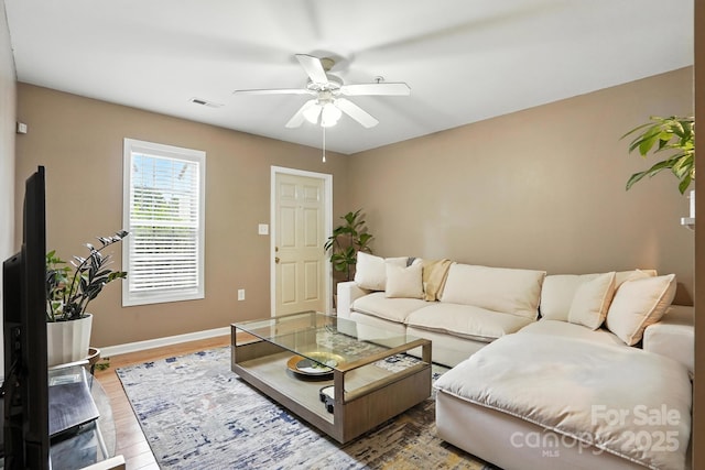 113 Steam Engine Dr Unit 108, Mooresville, NC 28115 - living area featuring ceiling fan and wood finished floors
